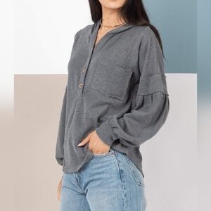 NEW WITH TAGS Small Very J Gray Waffle Hoodie